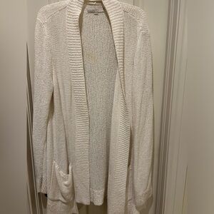 LOFT Cream Knit cardigan Sweater XL